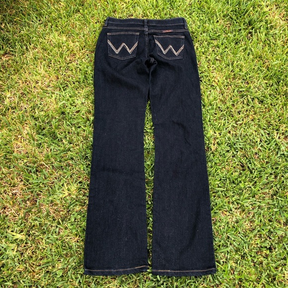 Wrangler Q Baby Jeans Bootcut Dark Blue Stretch Denim Women's 3/4 x 34 - Picture 7 of 11